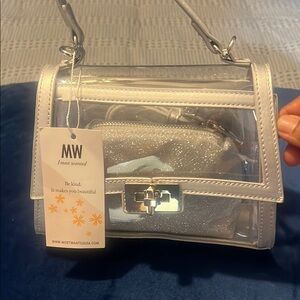 Clear Silver Handbag
